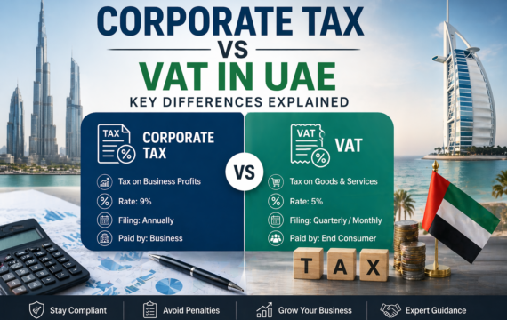 Corporate Tax vs VAT in UAE: Key Differences Explained (2026 Guide)
